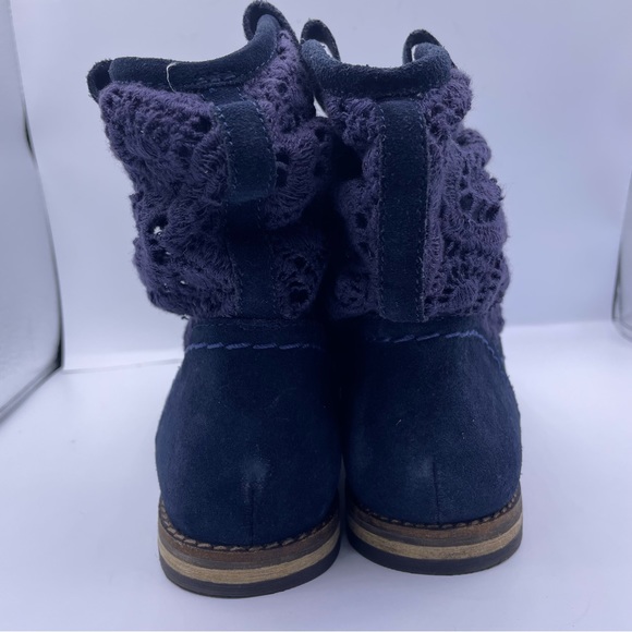 The Sak suede pull-on blue booties crochet stitching detail women Size 6 - Picture 5 of 11